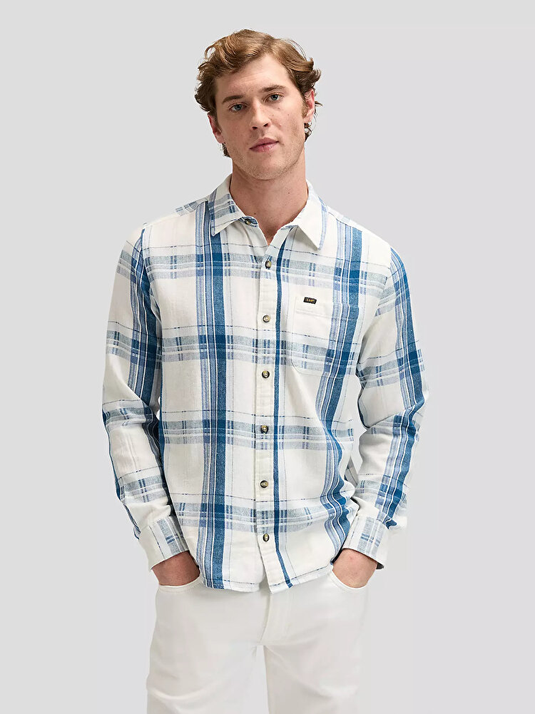 Сорочка LEE Leesure Shirt Regular Fit (112377249) Блакитний