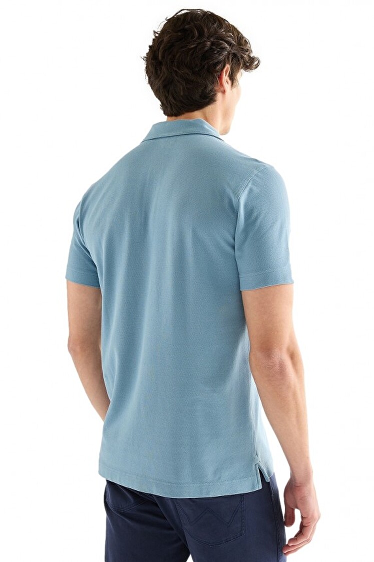 Поло Wrangler Polo shirt Regular Fit (112378448) Блакитний