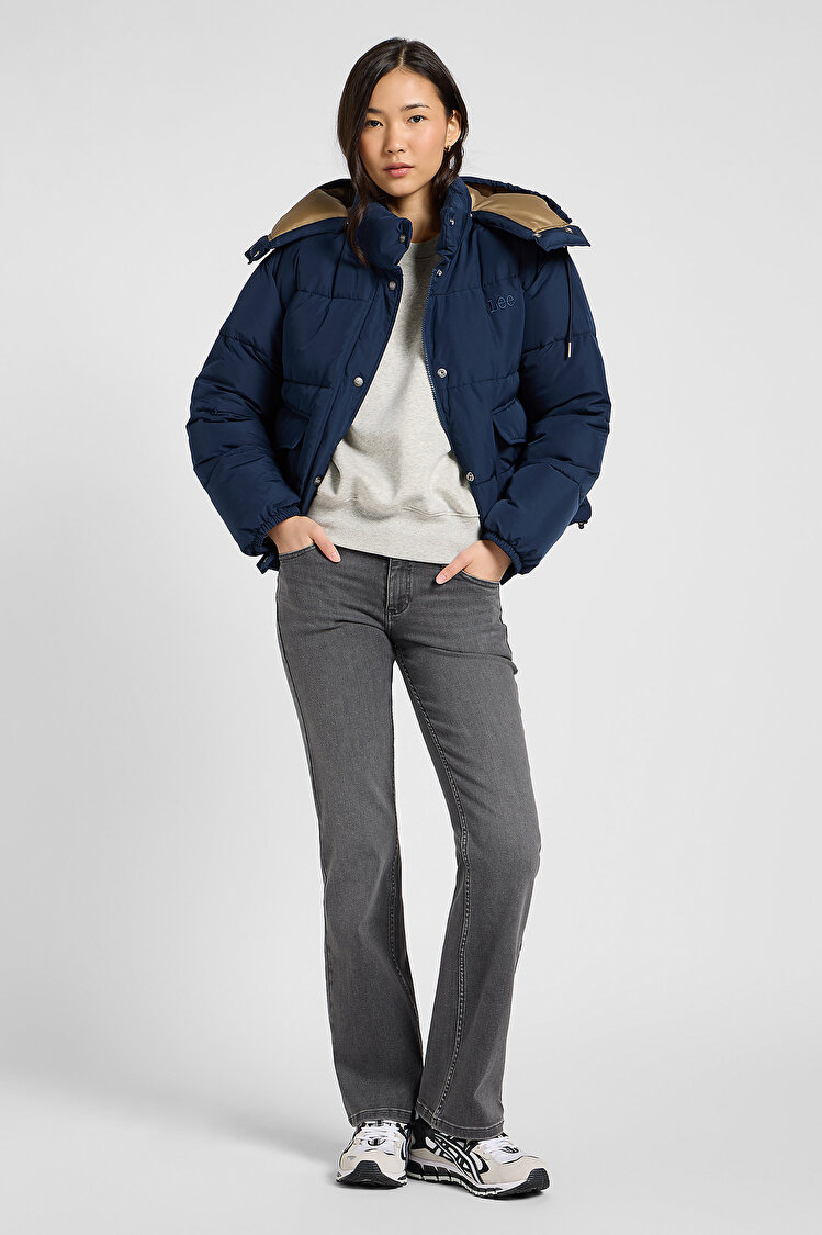 Куртка LEE SHORT PUFFER WITH HOOD Relaxed Fit (112371016) Синій