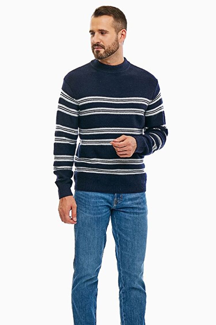 Джемпер LEE Striped Crew Knit Regular Fit (L83HLHSJ) Темно-синій