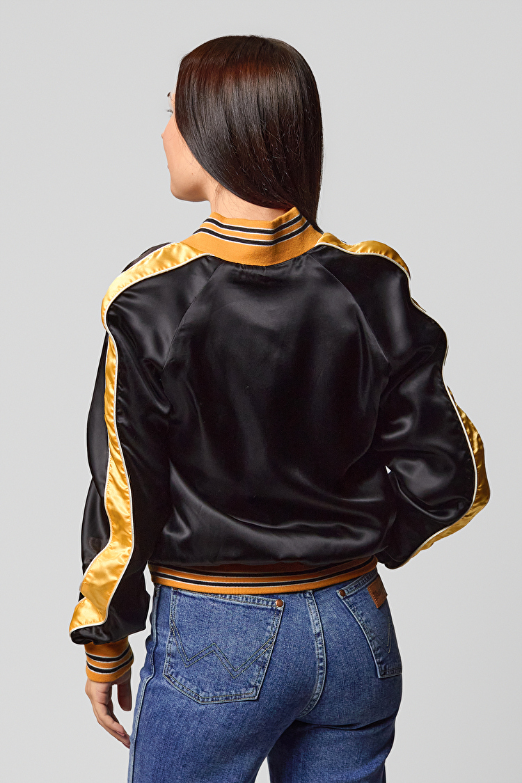 Бомбер Wrangler Sateen Bomber Loose Fit (W4064YF01) Черный