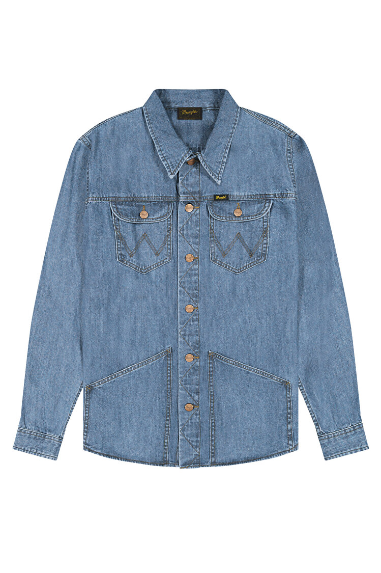 Верхняя рубашка Wrangler WRANGE SHIRT Regular Fit (112377969) Голубой