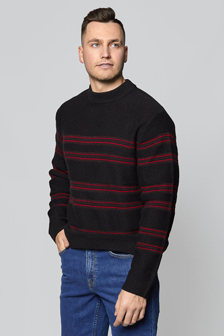 Джемпер LEE Striped Crew Knit Regular Fit (L83HLHEM) Чорний