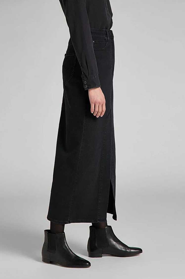 Спідниця джинсова LEE Ultra Long Split Skirt Slim Fit (L38LOKSS) Чорний