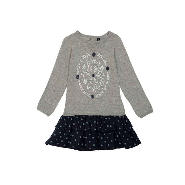 Комплект: Сукня, колготи Losan Mc baby girls (526-8044AD/66) Темно-сірий