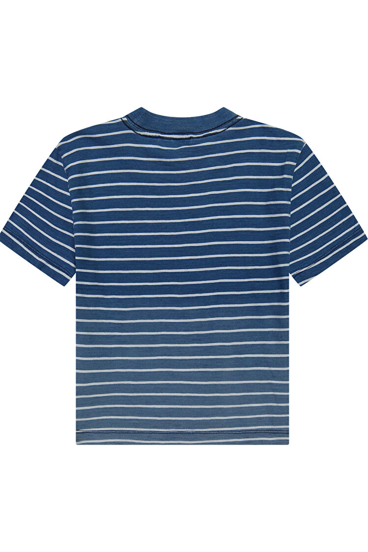 Футболка LEE Cropped Ombre Indigo Stripe (112363477) Синий