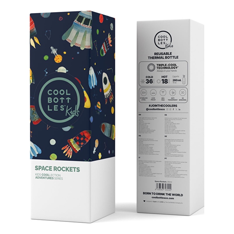 Термобутылка детская COOL BOTTLES Space rockets 260 мл. (0414V)