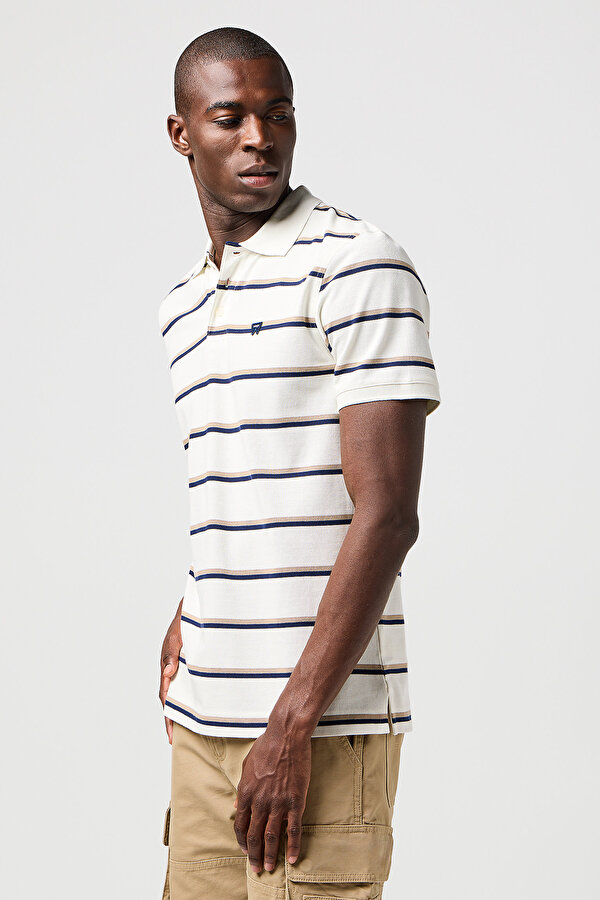 Поло Wrangler Stripe Polo (112362828) Белый