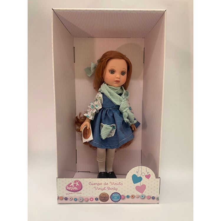 Лялька EVA pelo largo pelirrojo vetido vaquero 35 см BERJUAN (835)