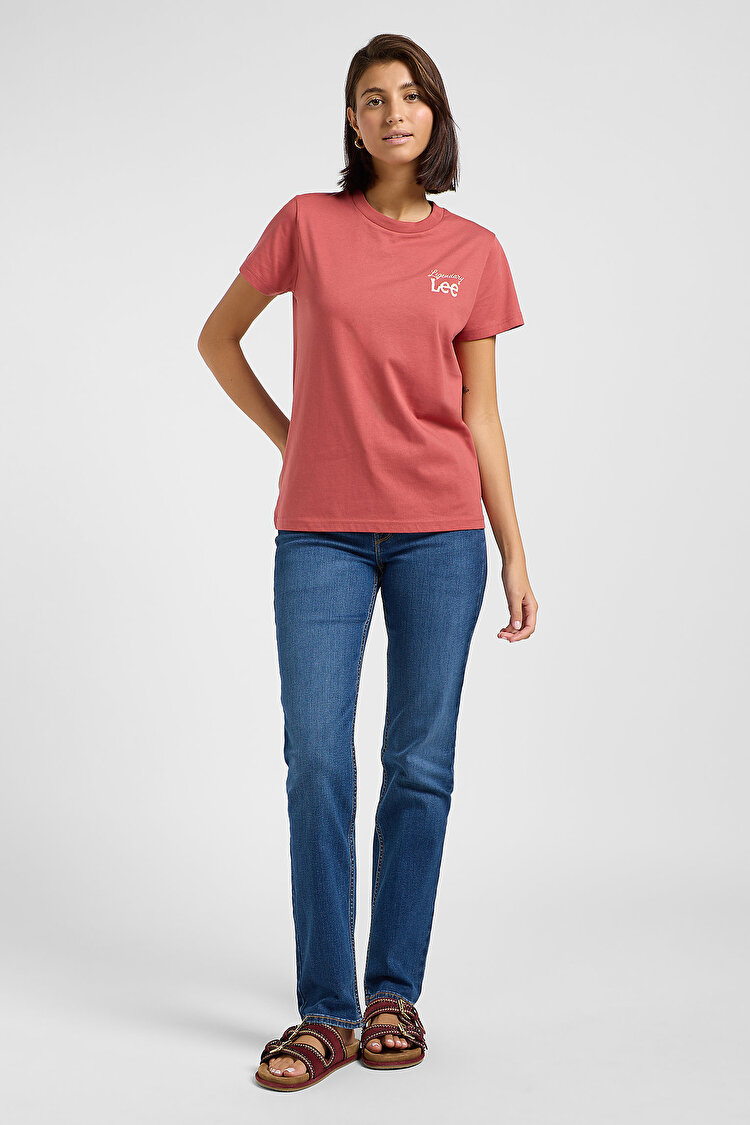 Футболка LEE Small Logo Tee Cinamon (112363475) Розовый