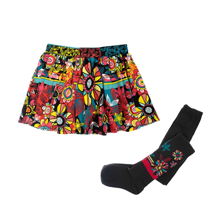 Комплект: Джемпер, юбка и колготы Losan Kids girls (526-8006AD/63) Черный