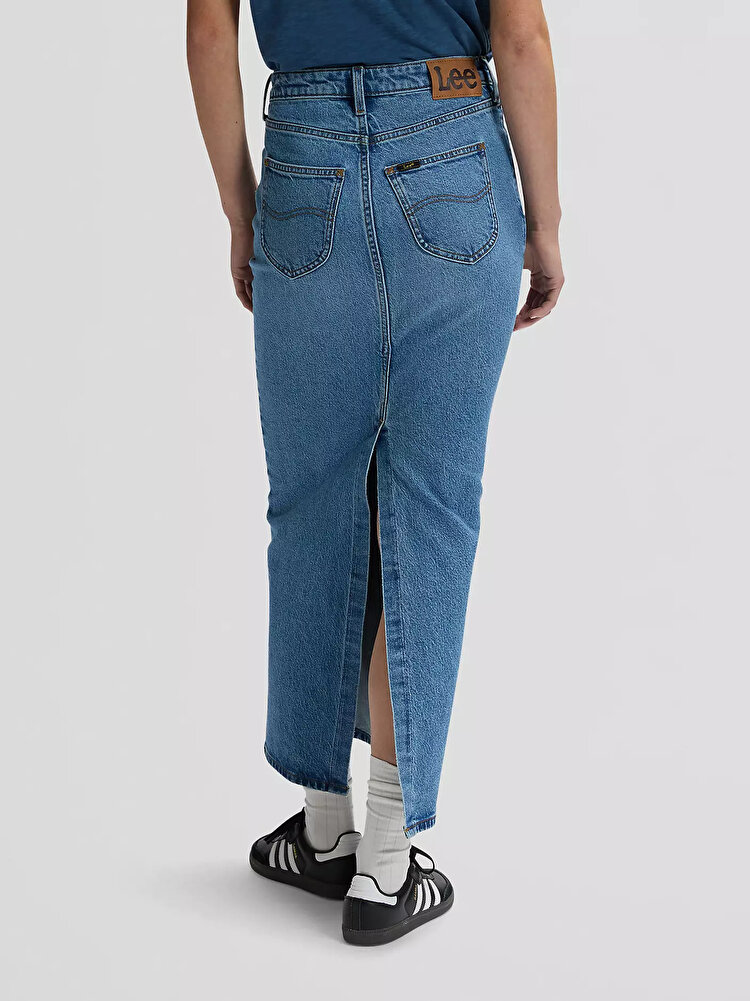 Юбка LEE Back Slit Maxi skirt Regular Fit (112376721) Голубой