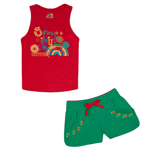 Костюм : Майка и шорты Losan Kids girls (416-8029AD/509) Красный с зеленым