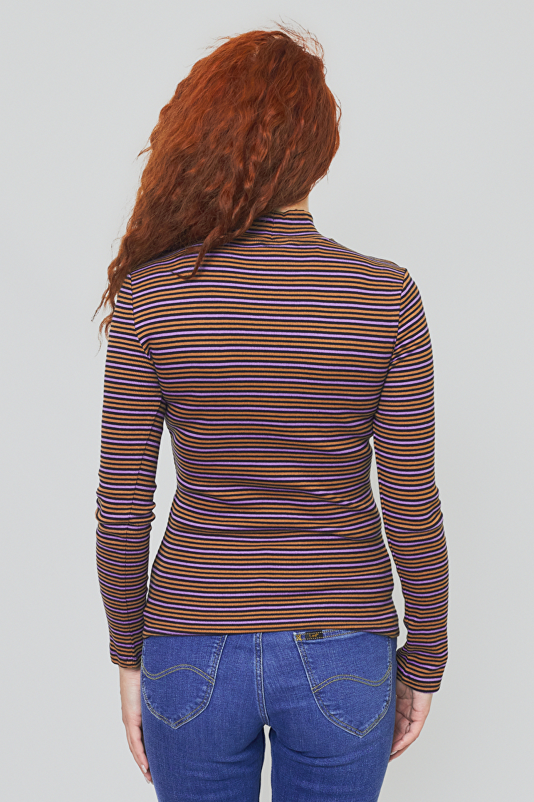 Лонгслив LEE Ribbed LS Striped Tee Slim Fit (L40HRC01) Фиолетовый