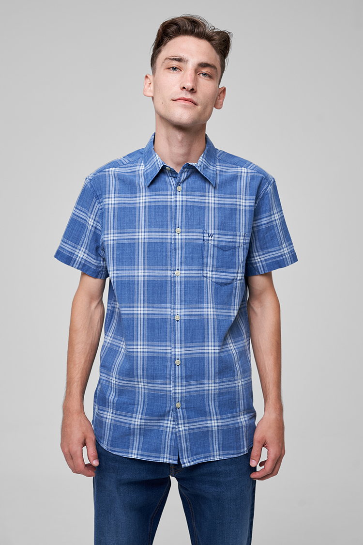 Сорочка Wrangler SS 1 PKT SHIRT Regular Fit (W5J6OEX1E) Синій