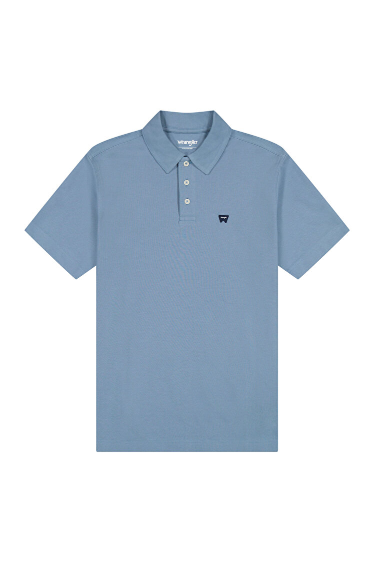 Поло Wrangler Polo shirt Regular Fit (112378448) Блакитний