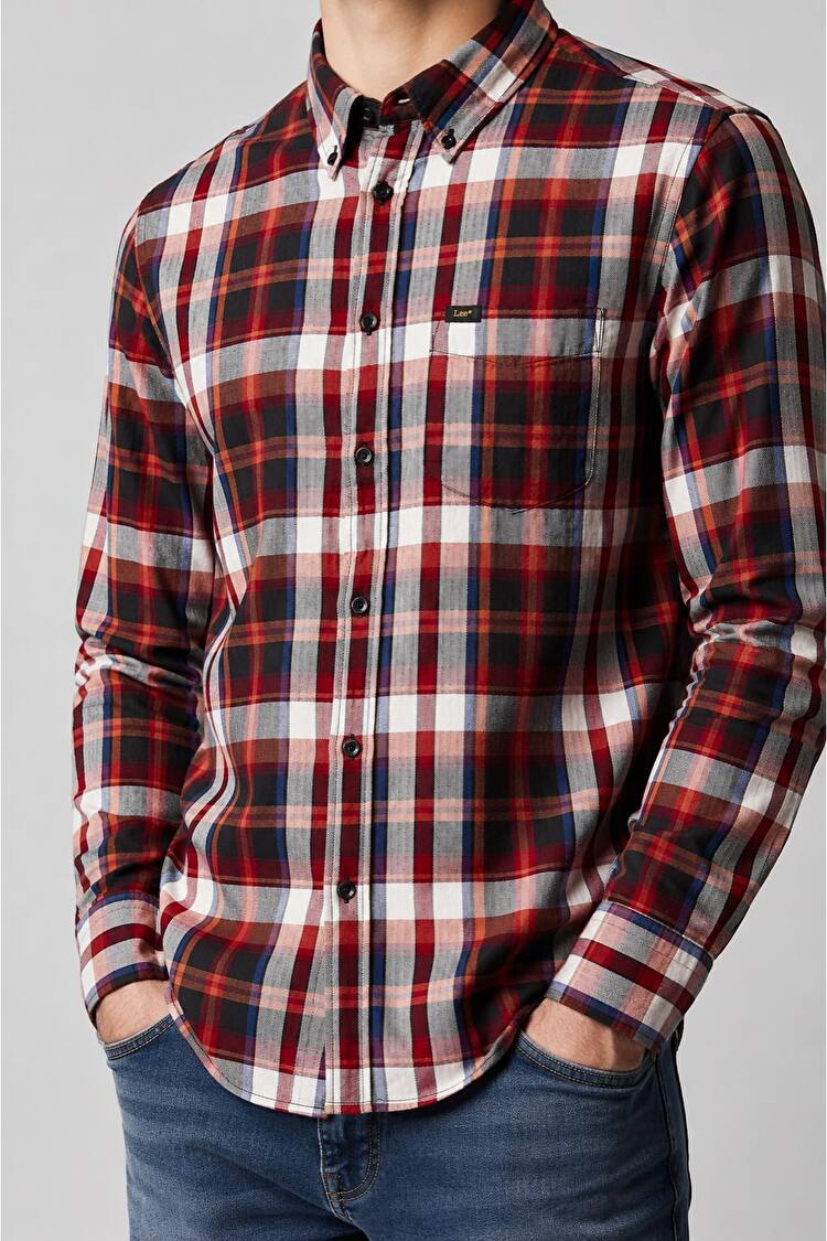 Сорочка LEE Button Down Shirt Regular Fit (L880ZEKC) Помаранчевий, чорний