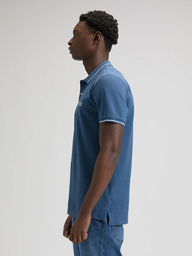 Поло LEE Pique Polo Regular Fit (112376432) Блакитний