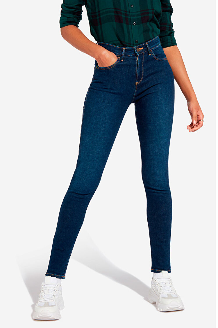 Джинсы Wrangler High Rise Skinny Skinny Fit (W27HVH78Y) Темно-синий