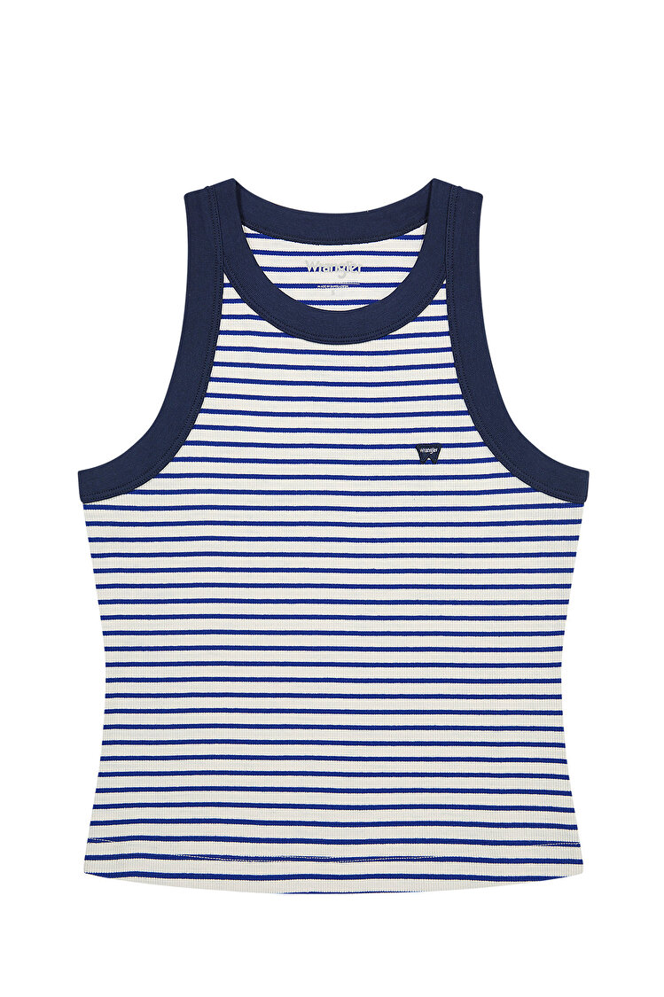 Майка Wrangler Ringer Tank Mazarine Blue (112362567) Синий с белым