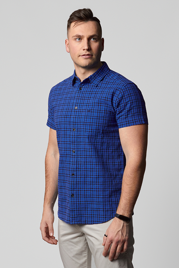 Сорочка Wrangler 1 Pocket Shirt Slim Fit (W5881OP86) Блакитний