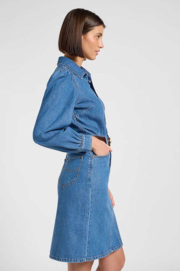 Платье LEE LONG SLEEVE DRESS Regular Fit (112370996) Голубой