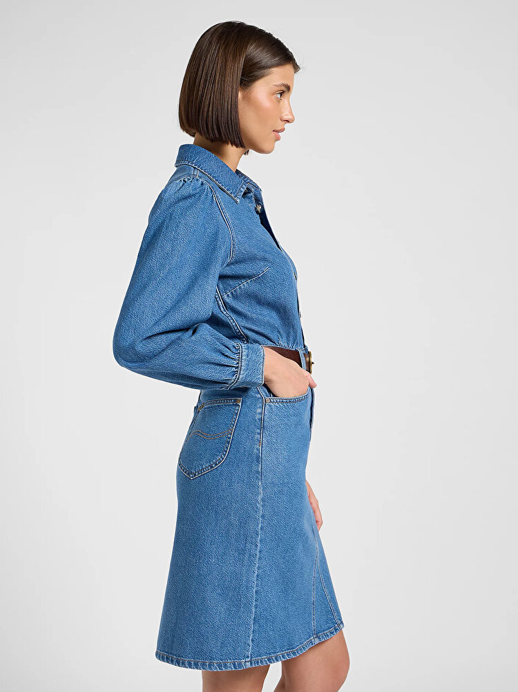 Платье LEE LONG SLEEVE DRESS Regular Fit (112370996) Голубой