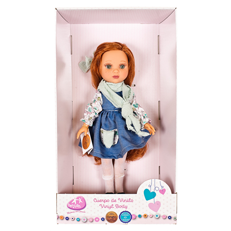 Лялька EVA pelo largo pelirrojo vetido vaquero 35 см BERJUAN (835)