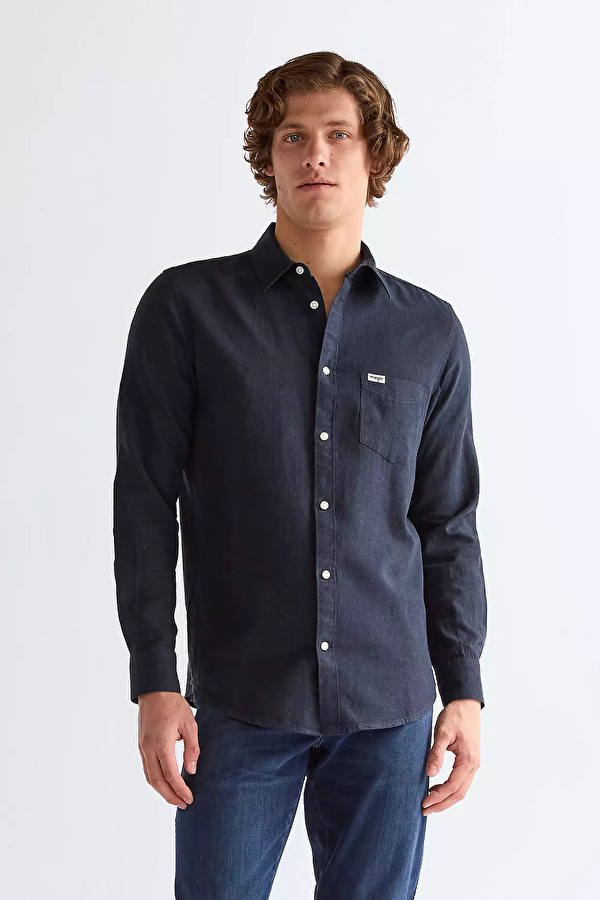 Сорочка Wrangler 1 PKT SHIRT Regular Fit (112362751) Темно-синій