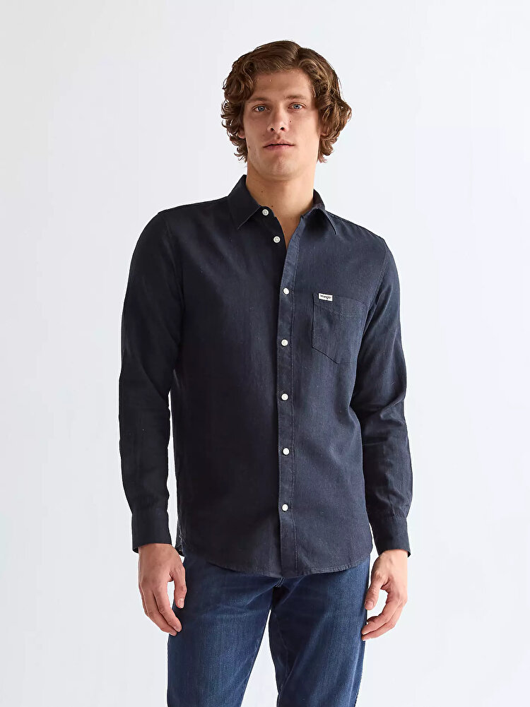 Сорочка Wrangler 1 PKT SHIRT Regular Fit (112362751) Темно-синій