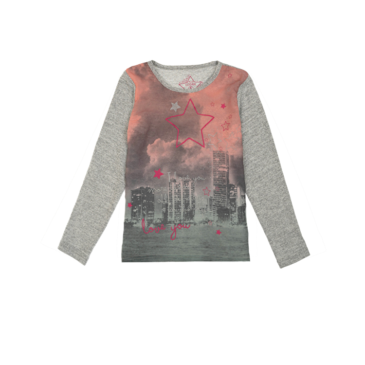 Костюм: Туника с леггинсами Losan Kids girls (526-8042AD/66) Темно-серый