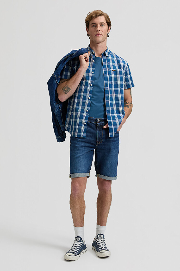 Рубашка LEE LEE BUTTON DOWN SS Regular Fit (112376549) Голубой