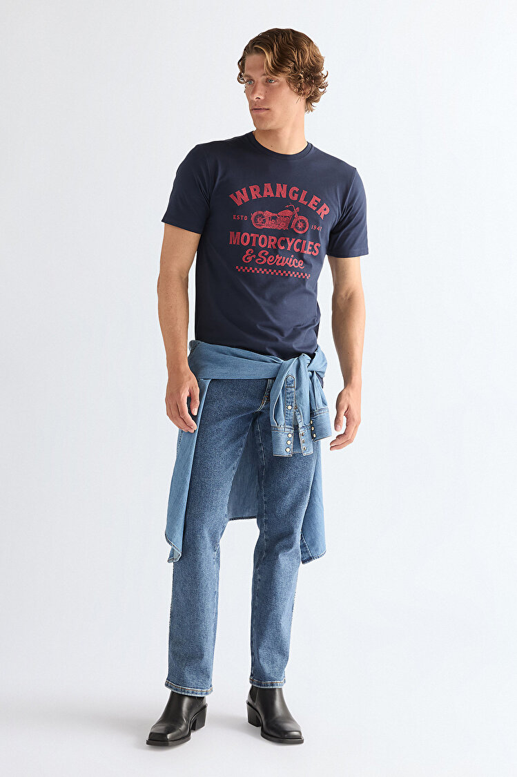 Футболка Wrangler Americana Tee Regular Fit (112378504) Голубой