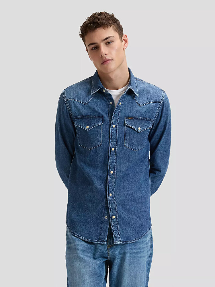 Сорочка LEE Regular Western Shirt Regular Fit (112376547) Блакитний