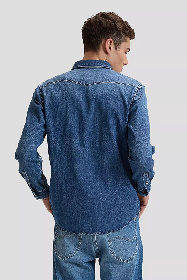Рубашка LEE Regular Western Shirt Regular Fit (112376547) Голубой