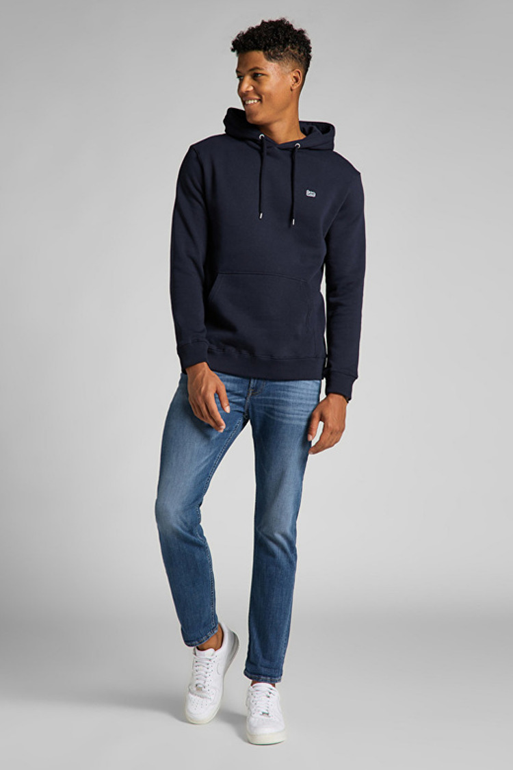 Худі LEE Plain Hoodie Regular Fit (L80YTJMA) Темно-синій