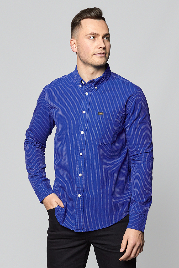 Рубашка LEE Button Down Shirt Regular Fit (L68BXPKS) Ярко-голубой