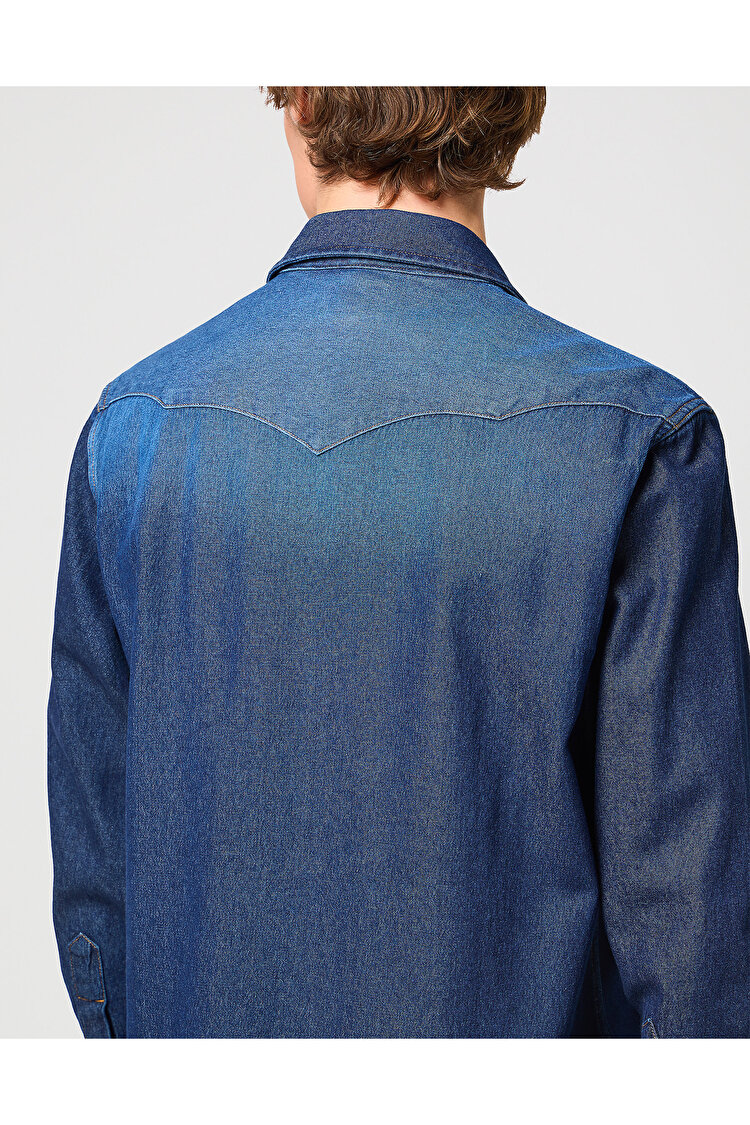 Рубашка джинсовая Wrangler 27MW Regular Fit (112341088) Синий