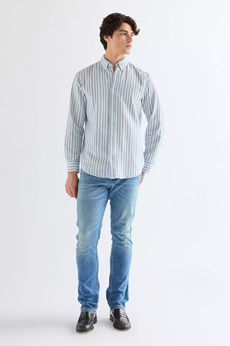 Рубашка Wrangler OXFORD SHIRT Regular Fit (112378097) Голубой