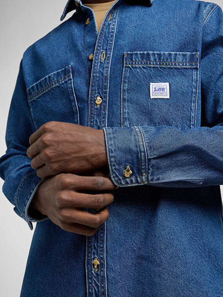 Сорочка джинсова LEE WORKWEAR SHIRT 2.0 Relaxed Fit (112370475) Синій
