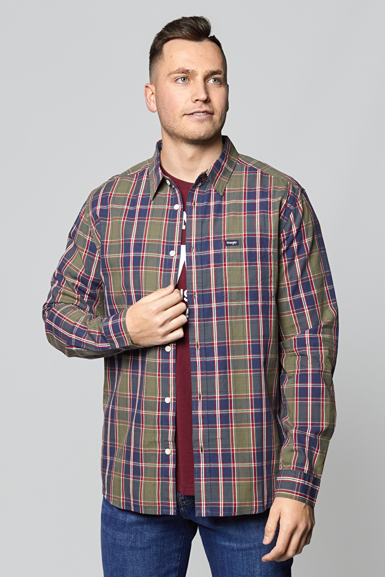 Сорочка Wrangler LS 1Pocket Shirt Regular Fit (W5A14MX45) Зелений
