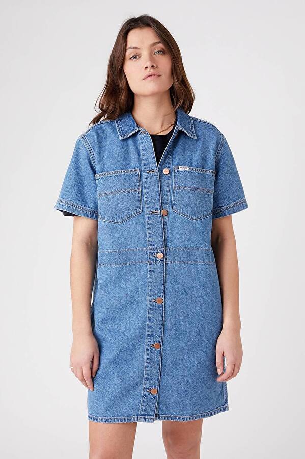 Сукня джинсова Wrangler CHORE DRESS Regular Fit (W23FZB26L) Блакитний