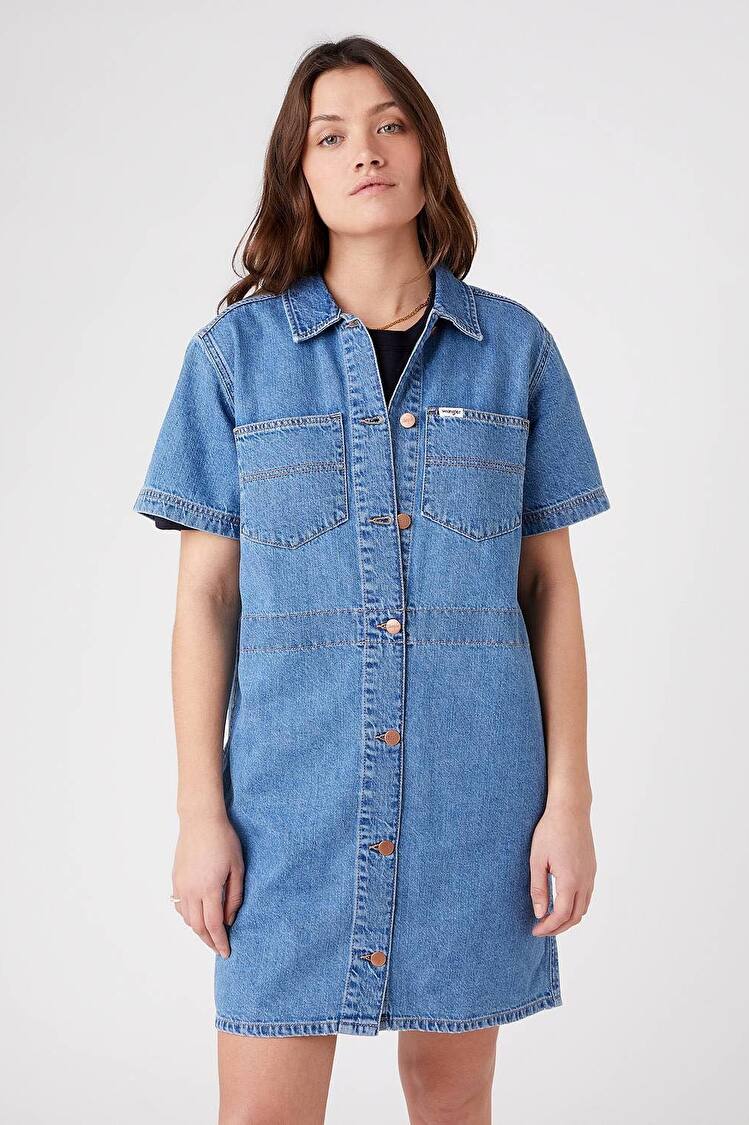 Платье джинсовое Wrangler CHORE DRESS Regular Fit (W23FZB26L) Голубой