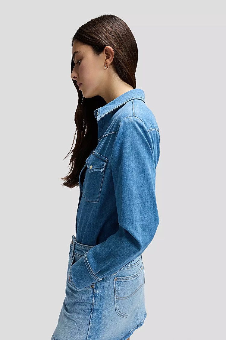 Сорочка LEE Regular Western Shirt Regular Fit (112378745) Блакитний