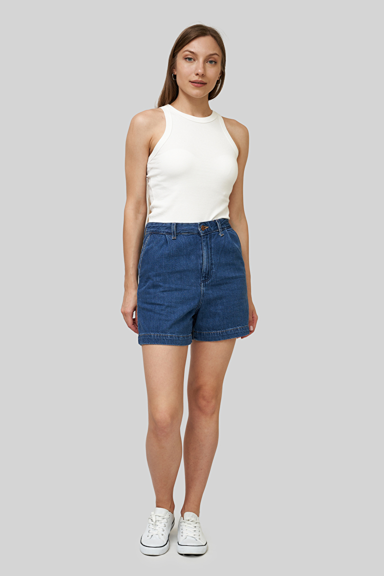 Шорты джинсовые Wrangler MOM CHINO SHORT Relaxed Fit (W23EZB26K) Синий