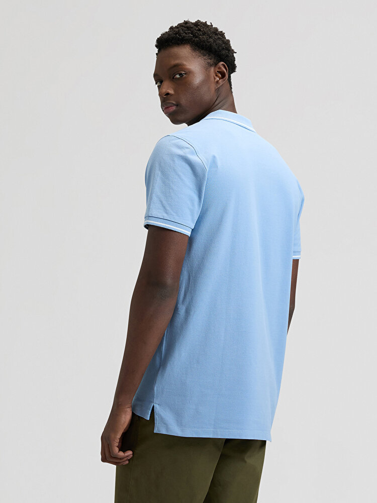 Поло LEE Pique Polo Regular Fit (112376471) Блакитний