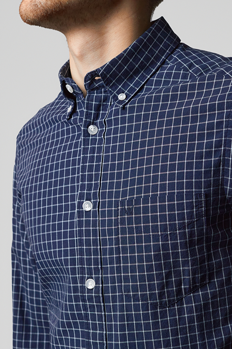 Рубашка Wrangler 1 Pocket Button Down Shirt Slim Fit (W5883M335) Синий