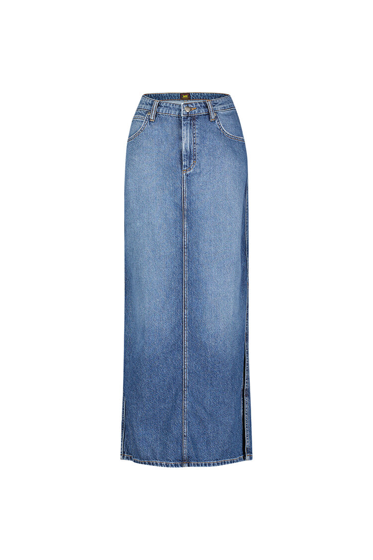 Спідниця LEE Side Slit Maxi Skirt weekend chill (112356725) Голубий
