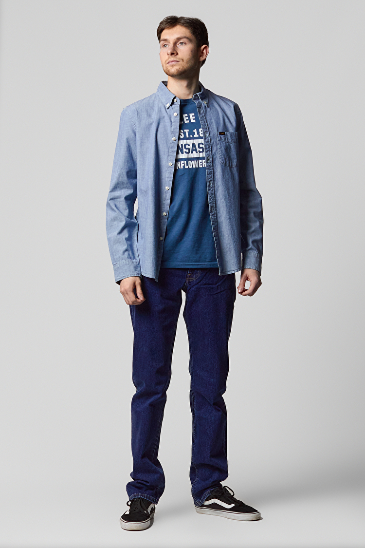 Рубашка LEE Button Down Shirt Regular Fit (L880KYLH) Голубой