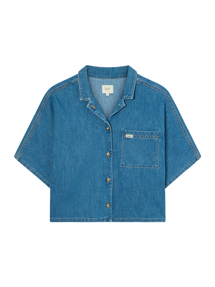 Рубашка LEE RESORT SHIRT Relaxed Fit (112378744) Голубой